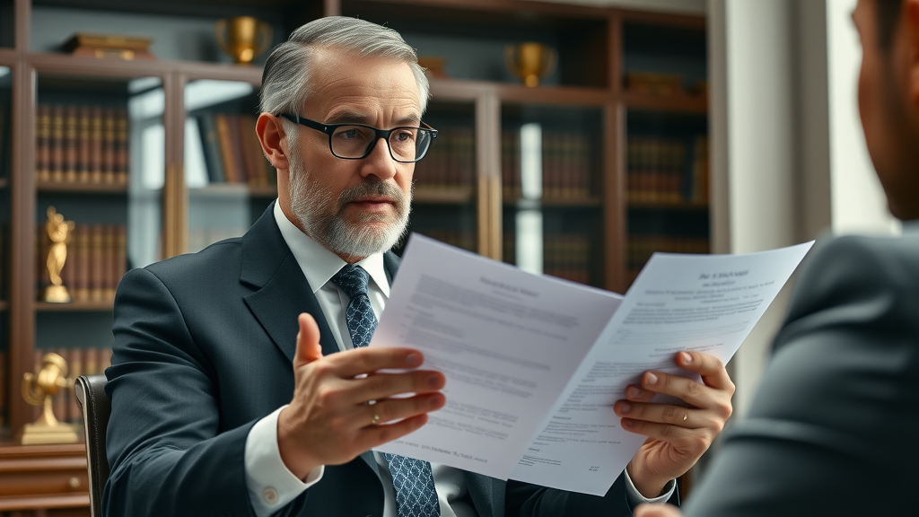 motorcycle accident law accident attorney analyzing legal documents client law office