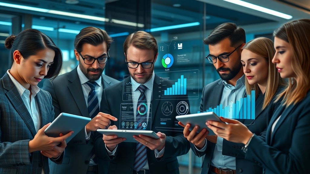 lawyers reviewing social media analytics on digital tablets for law firm social platforms