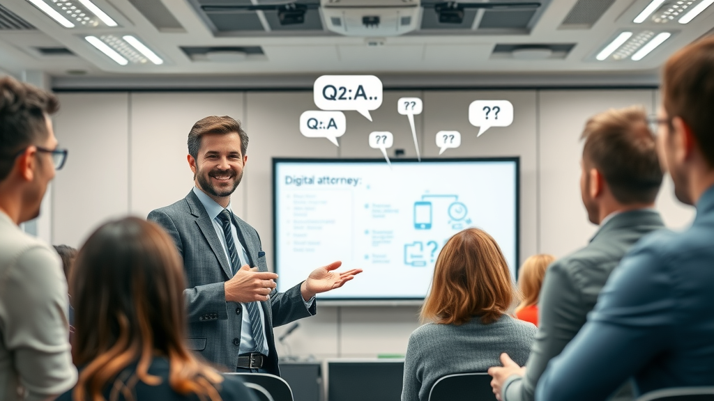 digital marketing consultant answering lawyer lead generation questions to attorneys using digital whiteboard