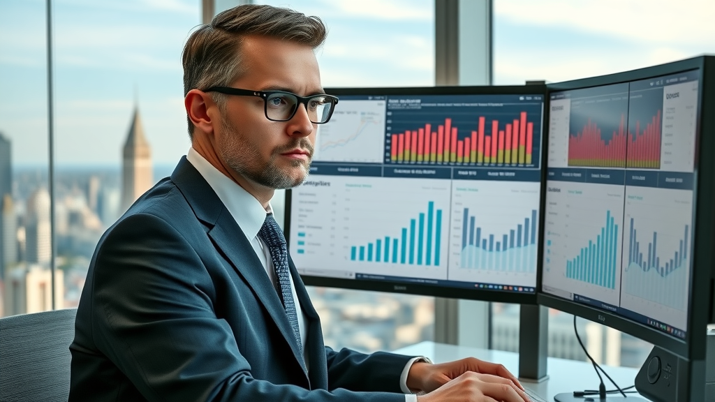 Analytic legal professional comparing SEO competitor data for personal injury law firms