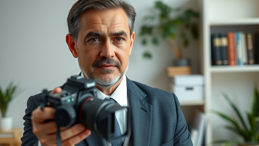 Lawyer presenting motorcycle accident case explainer video for high-conversion landing page