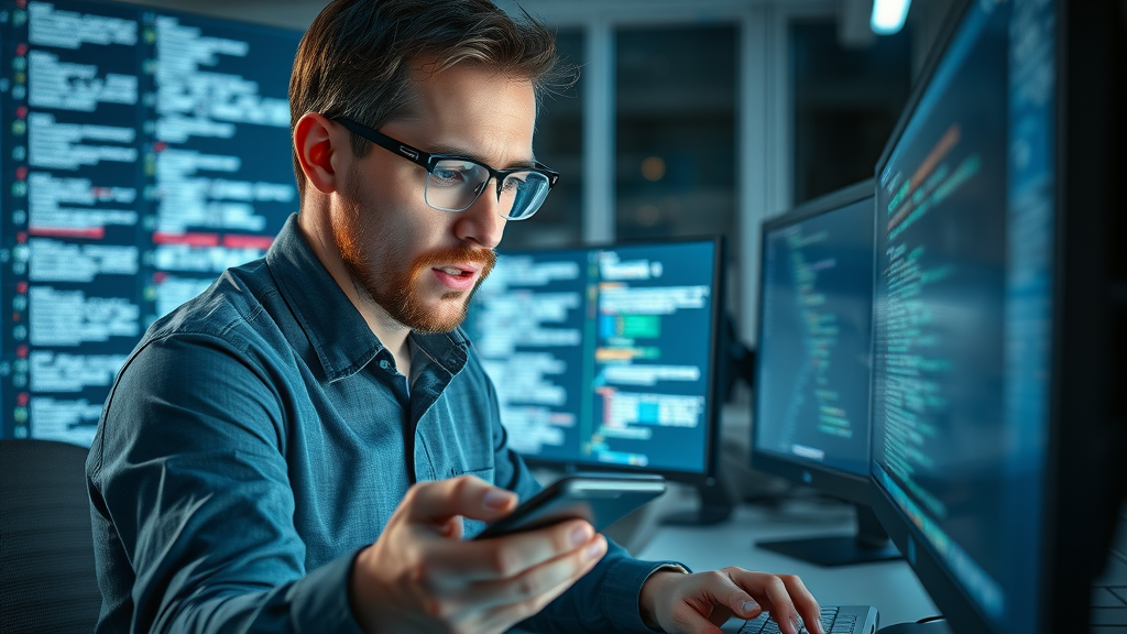 IT specialist testing injury law firm website for speed, architecture, and mobile responsiveness for technical SEO