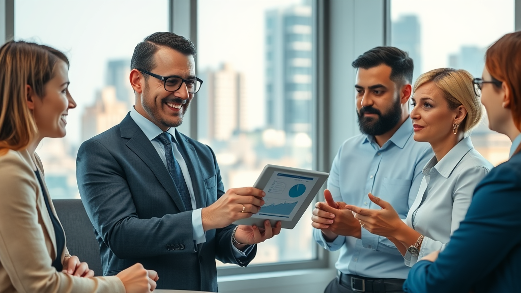 personal injury lawyer video content: Team collaborating with legal charts