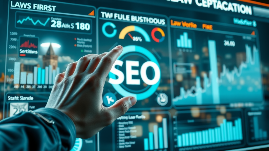 Dynamic law firm SEO dashboard tracking online legal lead generation and campaign success