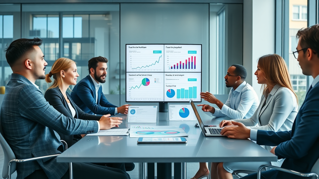 law firm social media advertising strategy team conference photorealistic modern office