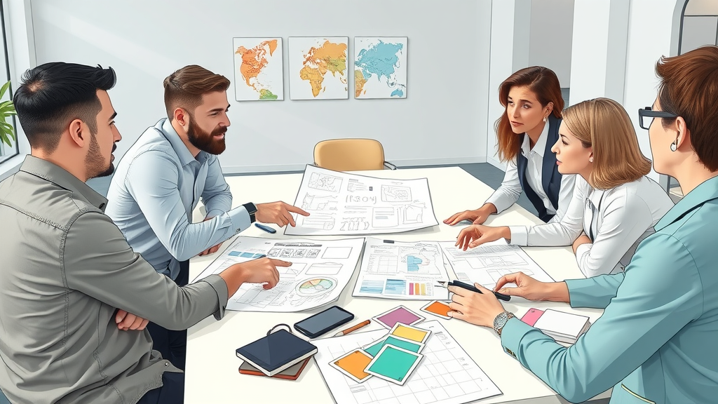 legal marketers collaborating on video content storyboard planning session for law firm video marketing