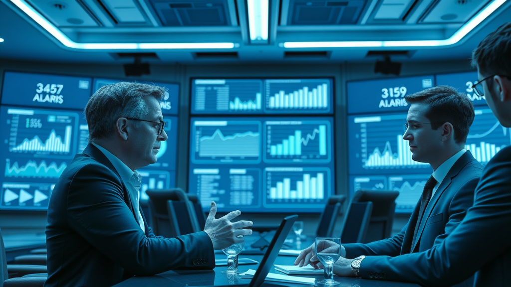 Lawyers analyzing event performance using event marketing best practices, futuristic conference room, digital analytics dashboards