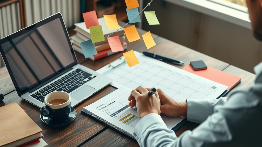 lawyer drafting a content calendar for social media content for lawyers