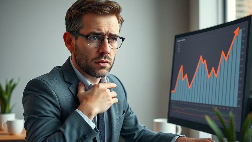stressed law firm marketer analyzing PPC and conversion charts, digital marketing, personal injury lawyer