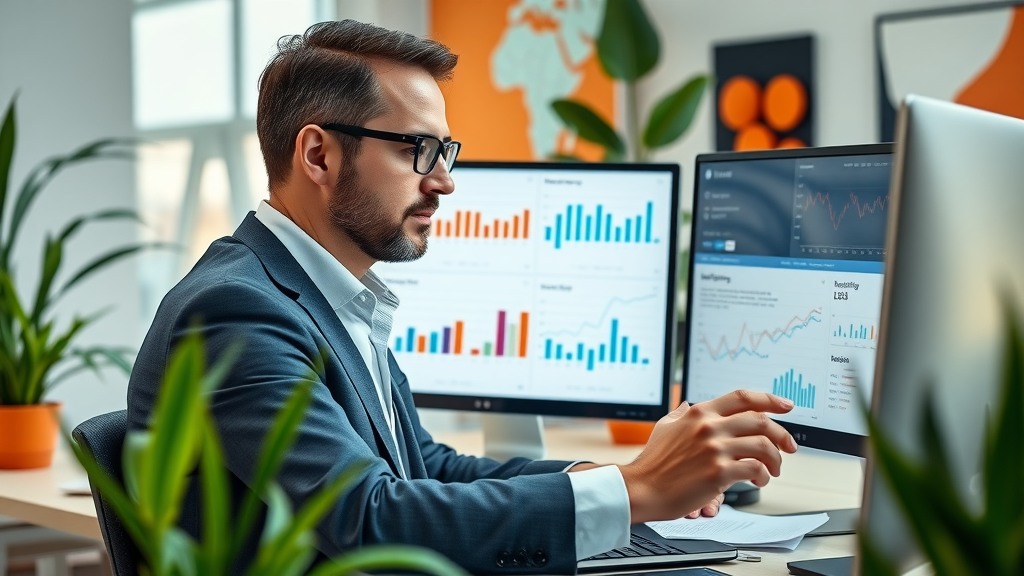 law firm marketing professional compiling social media performance analytics and engagement metrics