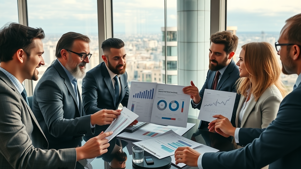 modern law firm office with attorneys strategizing legal video advertising strategies