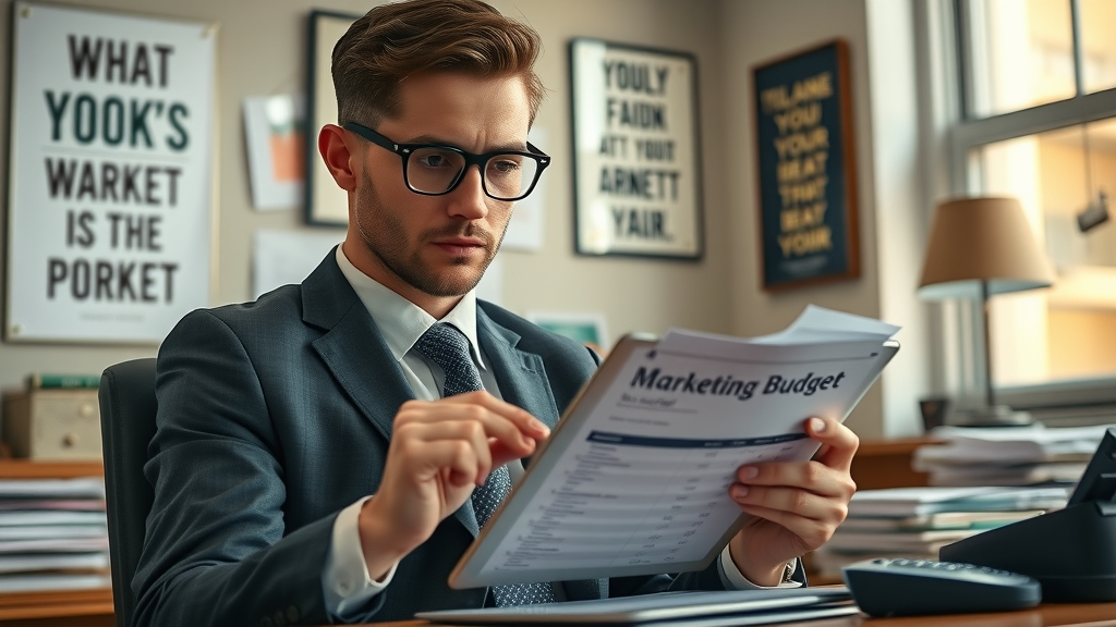 determined solo lawyer reviewing a modest marketing budget for cost-effective lawyer advertising