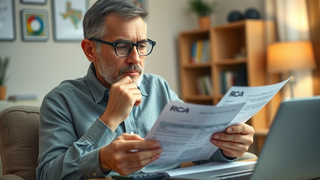 motorcycle accident claimant reviewing medical bills receipts home office