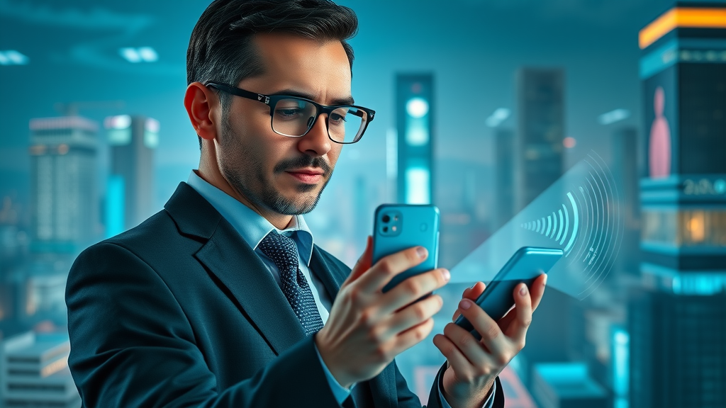 business professional using voice search on smartphone, local SEO for law firms, search results, voice assistant