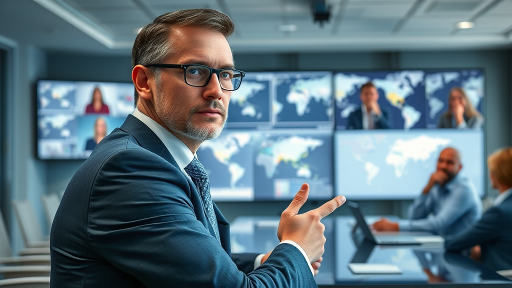 Lead personal injury lawyer holding digital strategy meeting for multi-location SEO