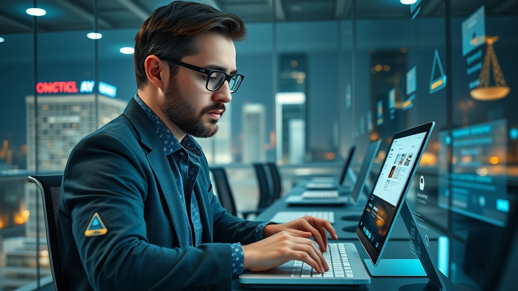 digital marketing strategist optimizing Google My Business for lawyer lead generation, law firm profile setup, marketing icons