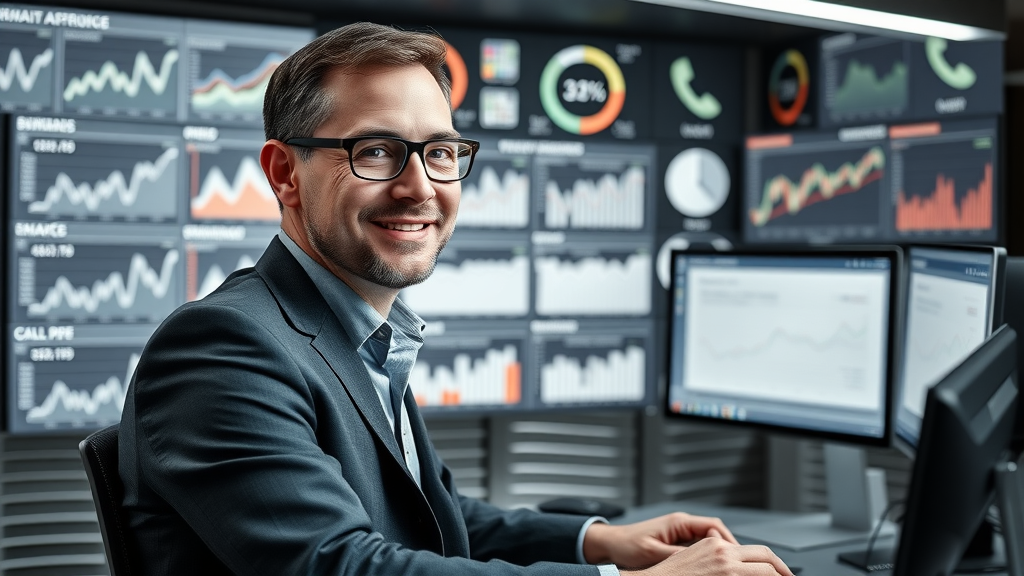 Law firm PPC KPIs digital marketer analyzing PPC campaign dashboard and phone calls
