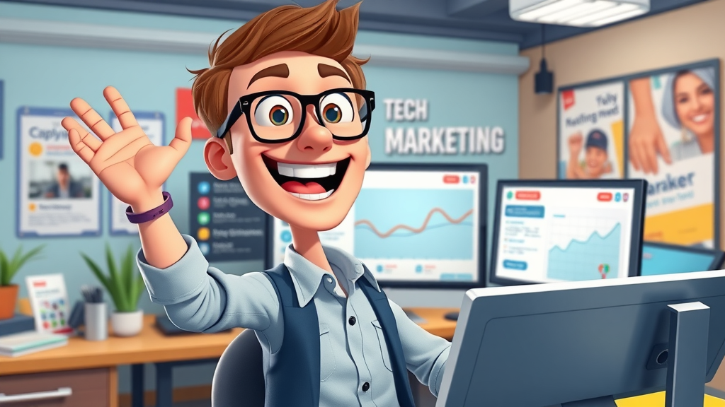 Digital marketer creating targeted social media ads for motorcycle rally audience targeting on a tech dashboard.