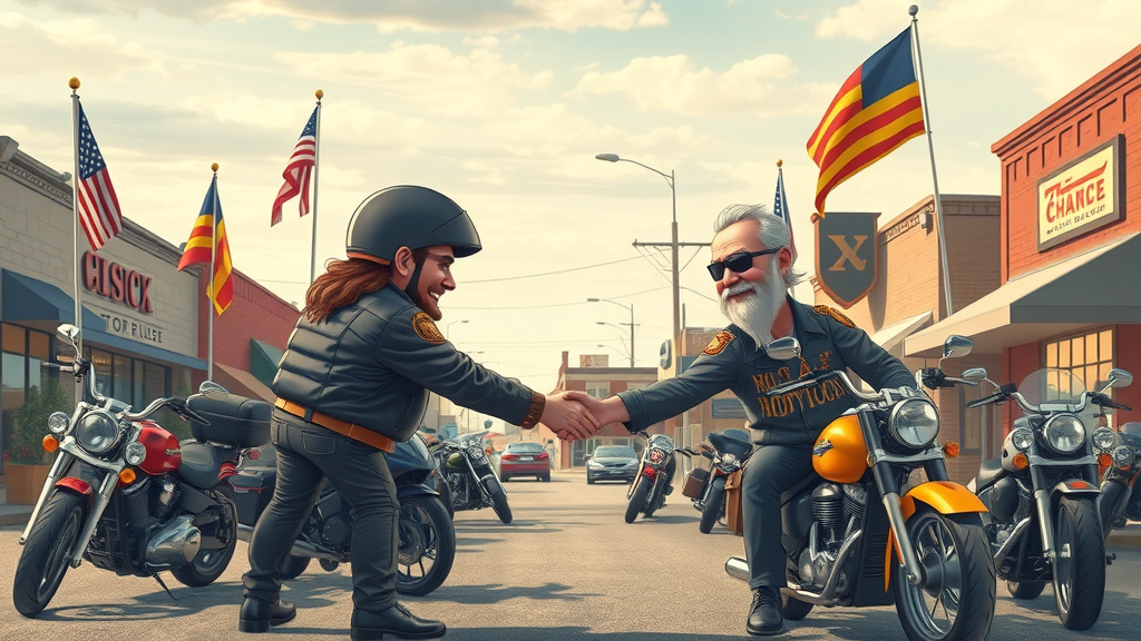 motorcycle rally marketing collaborative local clubs bikers business owners handshake partnerships