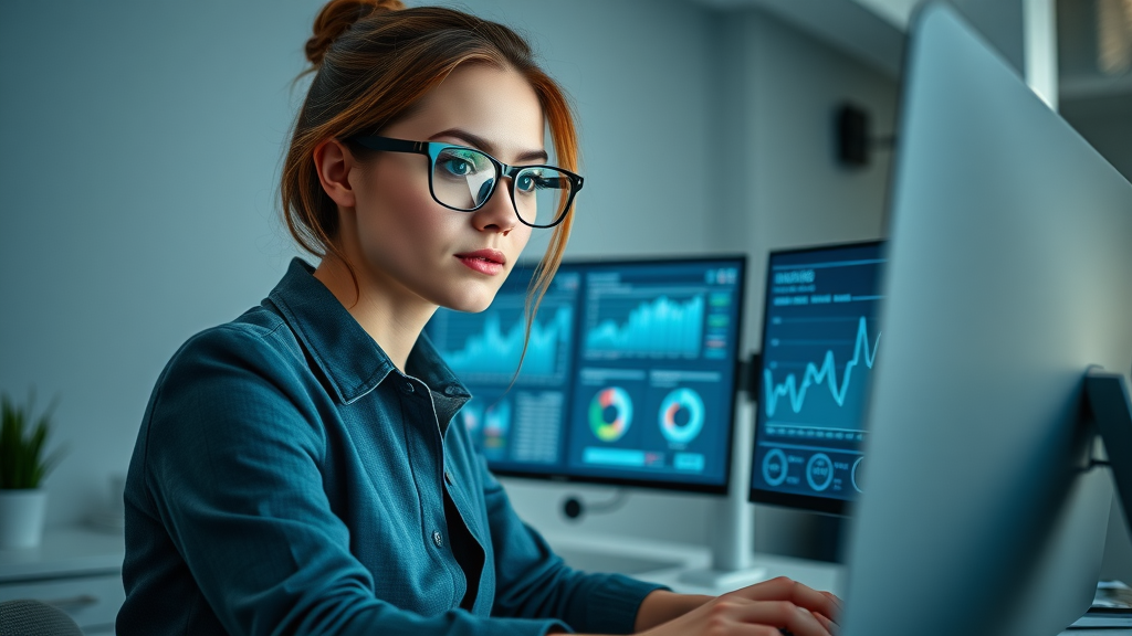 tech-savvy legal marketer analyzing customer data for targeted marketing strategies