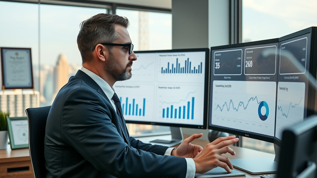 motorcycle lawyer advertising tips - law firm partner monitors marketing dashboard and conversion rates