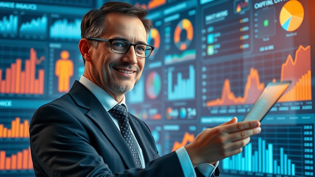 Attorney interpreting social media analytics charts; legal marketing on social media