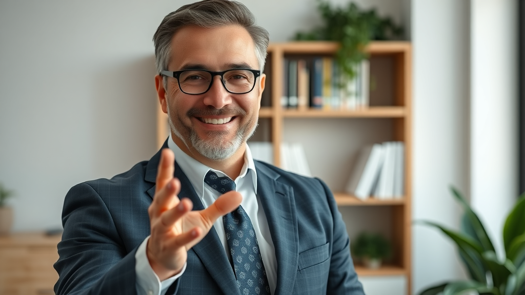 friendly legal professional, recording short educational video, types of content for law firm branding