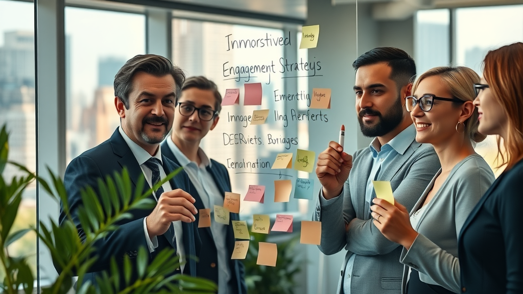 law firm leaders brainstorming client engagement strategies, glass board, creative workspace, brainstorming best practices for client engagement for law firms