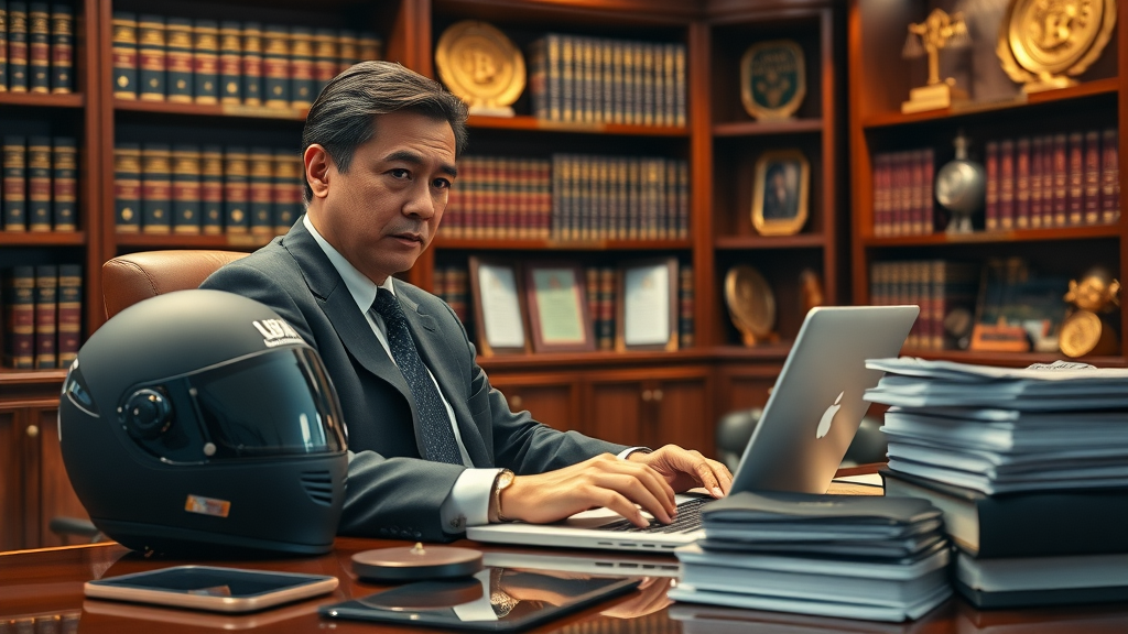 Injury lawyer writing blog post motorcycle accident resources