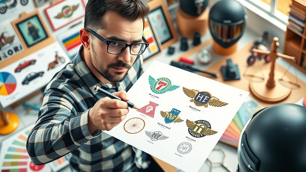 Creative visual identity for a motorcycle law firm, developing brand logos and visual assets - law firm branding motorcycle niche