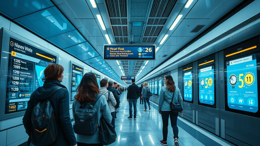 Enhancing rider engagement at a high-tech metro station with large animated digital signage and real-time updates