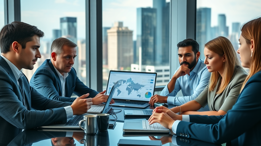 Law firm marketing team strategizing social media outreach for legal industry